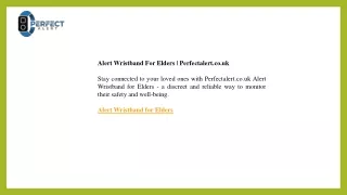 Alert Wristband For Elders  Perfectalert.co.uk
