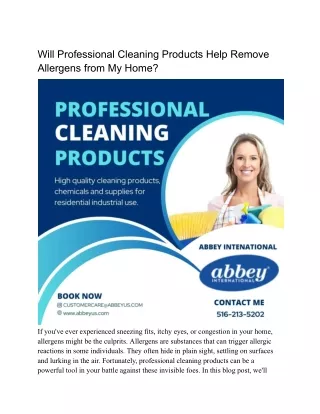 Will Professional Cleaning Products Help Remove Allergens from My Home (2)