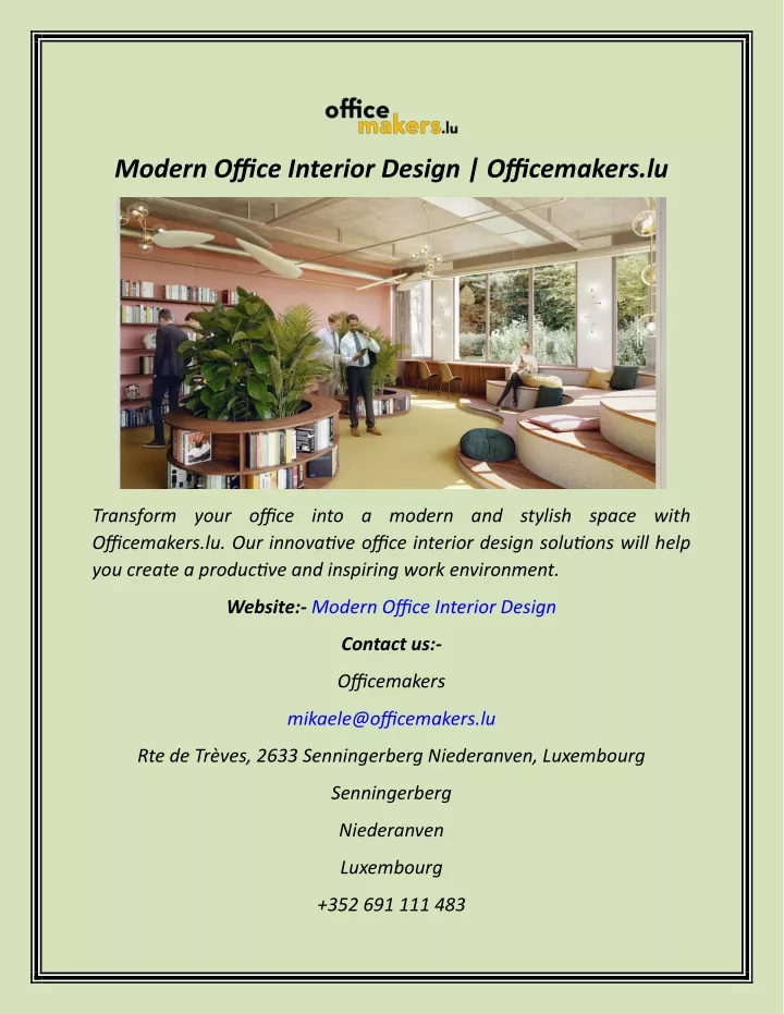 modern office interior design officemakers lu