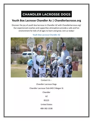 Youth Box Lacrosse Chandler Az  Chandlerlacrosse.org