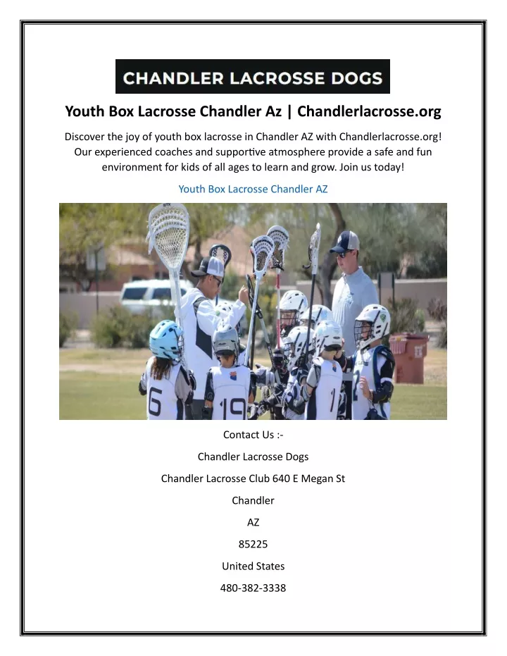 youth box lacrosse chandler az chandlerlacrosse