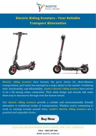 Electric Riding Scooters - Your Reliable Transport Alternative