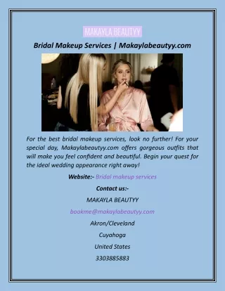 Bridal Makeup Services  Makaylabeautyy