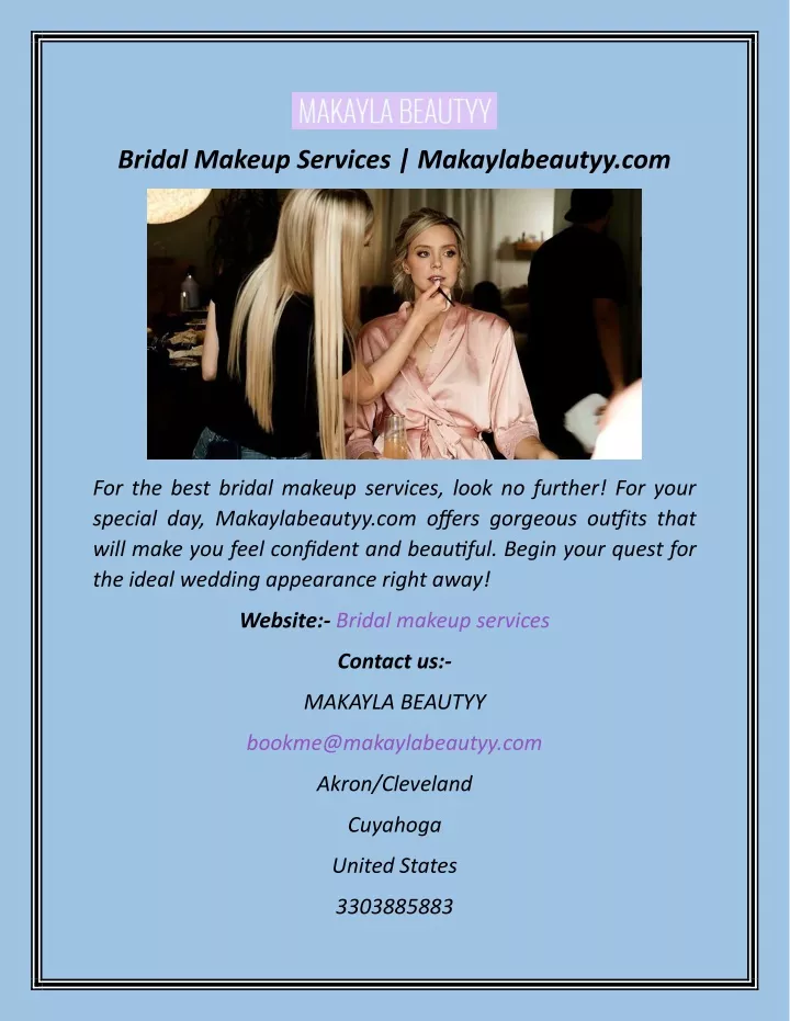 bridal makeup services makaylabeautyy com