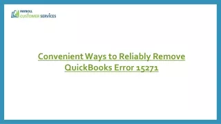 Get Rid of QuickBooks Error 15271" Proven Solutions