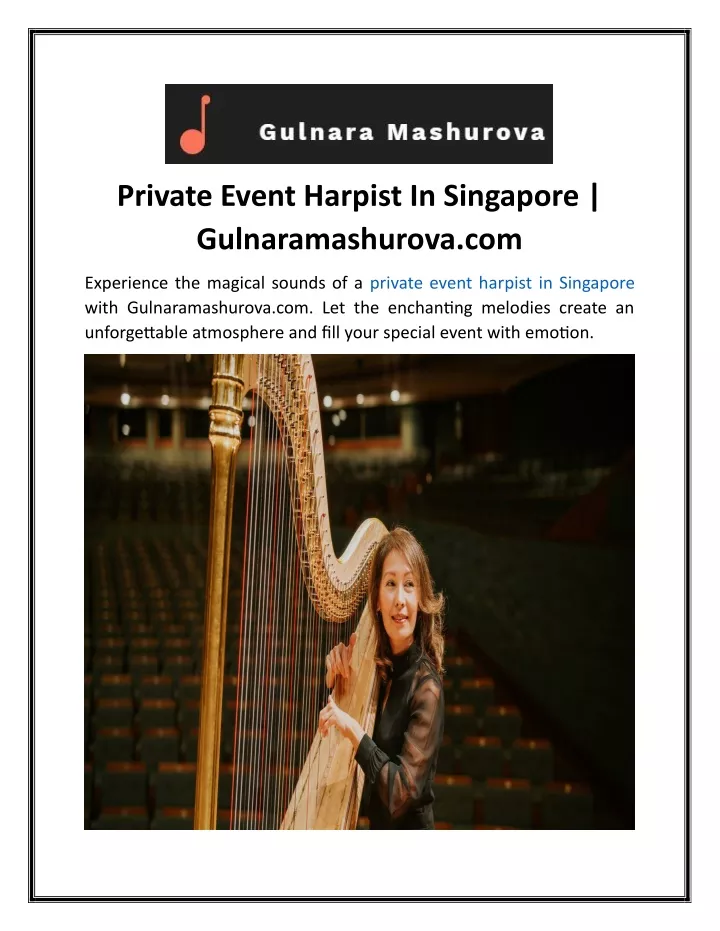 private event harpist in singapore