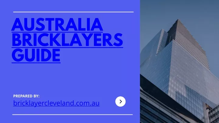 australia bricklayers guide