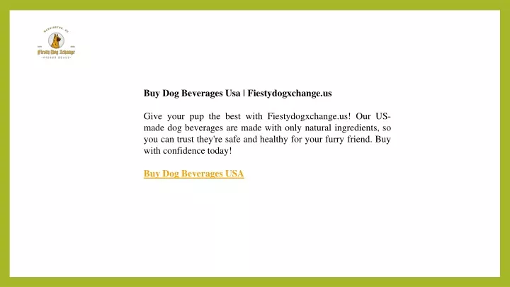 buy dog beverages usa fiestydogxchange us give