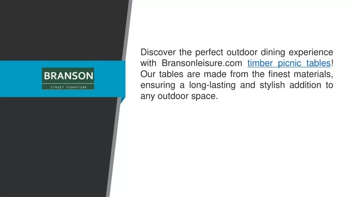 discover the perfect outdoor dining experience