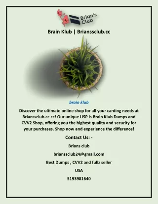 Brain Klub | Brianssclub.cc