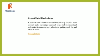 Concept Math  Klassbook.com