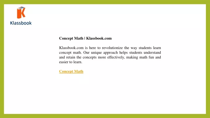 concept math klassbook com klassbook com is here
