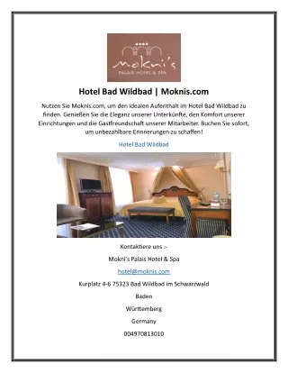 Hotel Bad Wildbad  Moknis.com