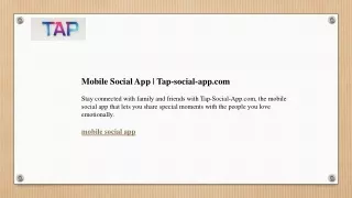 Mobile Social App  Tap-social-app.com