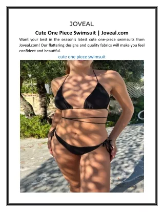 Cute One Piece Swimsuit | Joveal.com