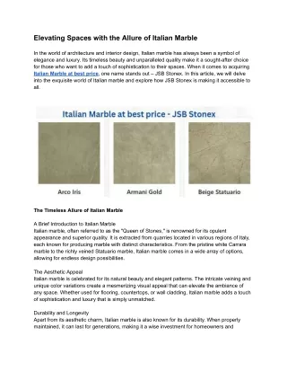 elevating spaces with the allure of italian marble