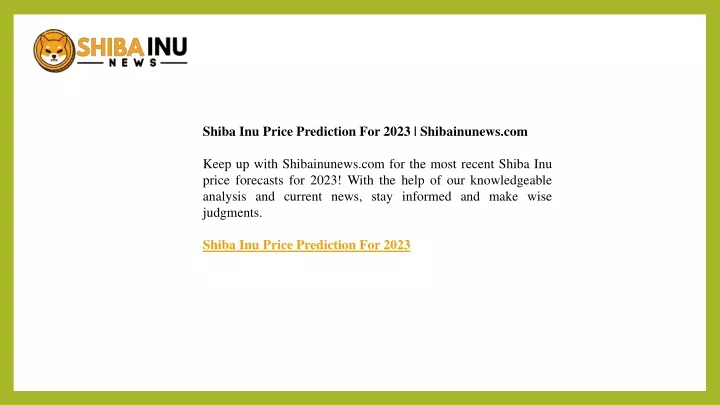 shiba inu price prediction for 2023 shibainunews