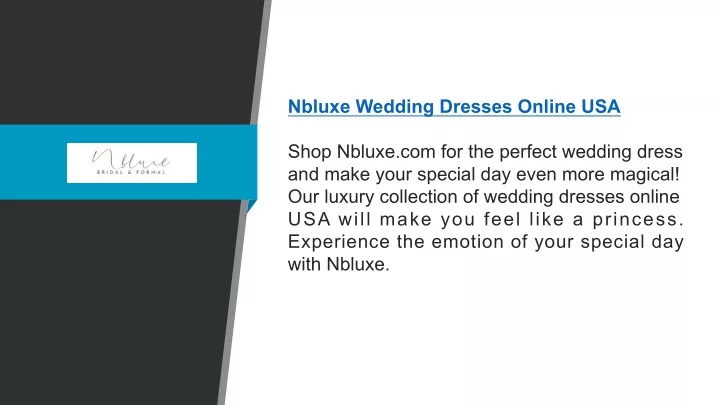nbluxe wedding dresses online usa