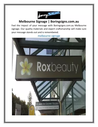 Melbourne Signage | Boringsigns.com.au