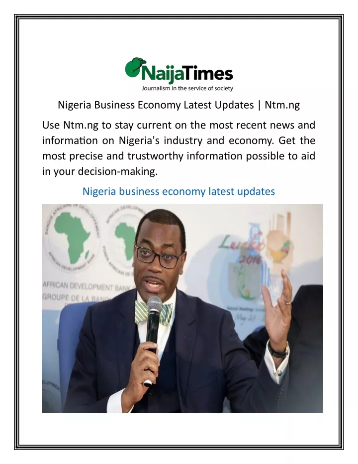 nigeria business economy latest updates ntm ng
