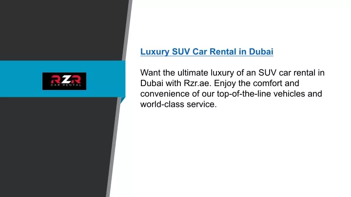 luxury suv car rental in dubai