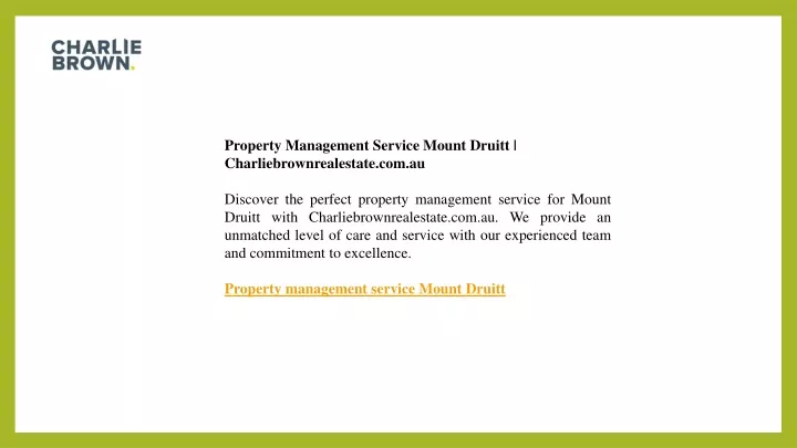 property management service mount druitt