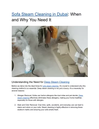 sofa steam cleaning in dubai when