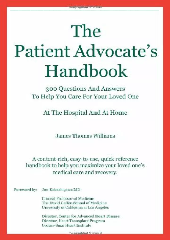 the patient advocate s handbook 300 questions