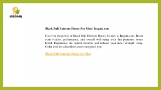 Black Bull Extreme Honey For Men  Iregain.com