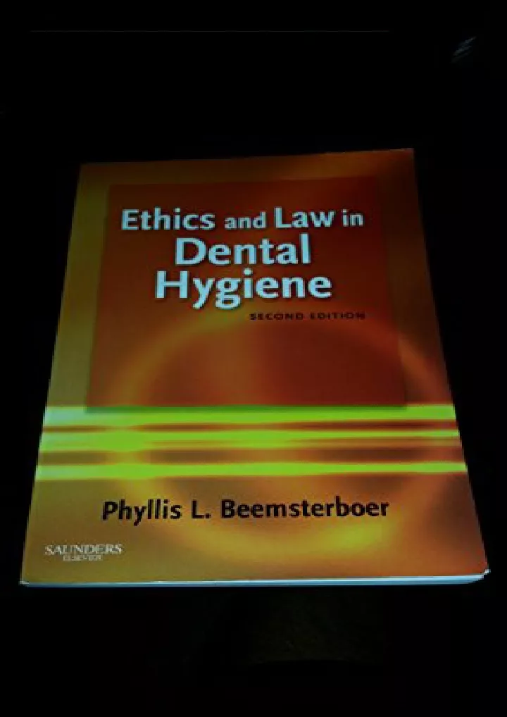 ethics and law in dental hygiene download