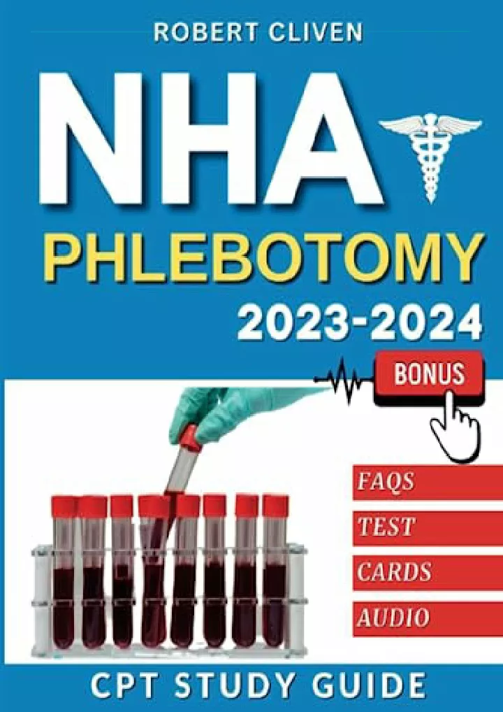 nha phlebotomy exam 2023 2024 study guide