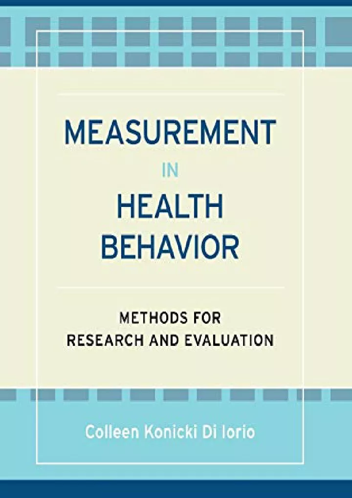 measurement in health behavior methods