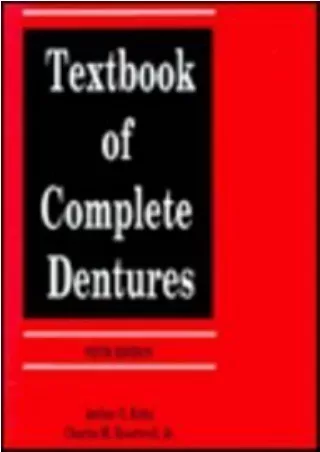 [PDF] DOWNLOAD FREE Textbook of Complete Dentures free