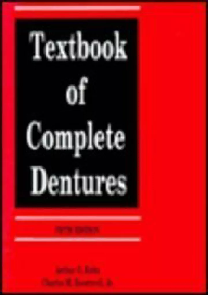 textbook of complete dentures download pdf read