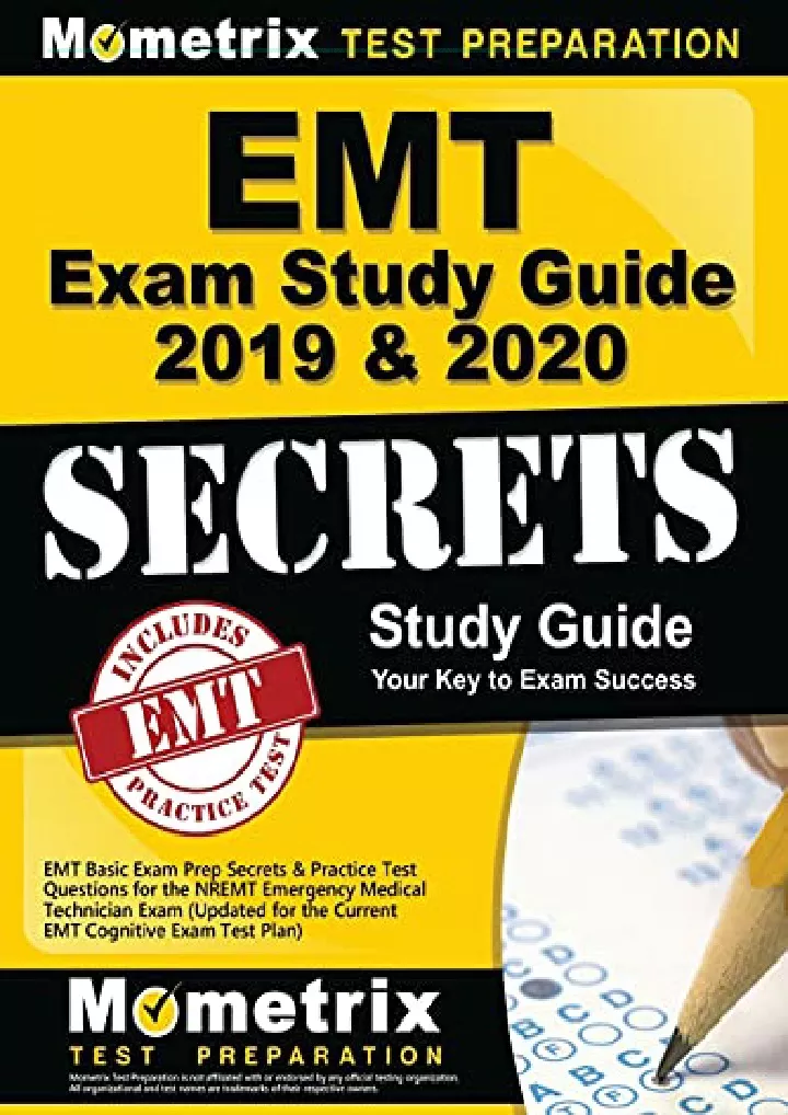 emt exam study guide 2019 2020 emt basic exam