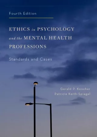 [PDF] DOWNLOAD FREE Ethics in Psychology and the Mental Health Professions: Stan