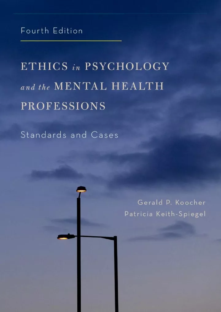 ethics in psychology and the mental health