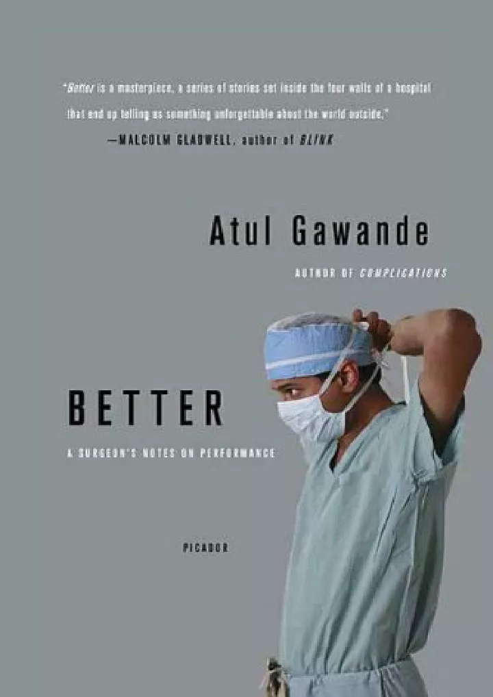 better a surgeon s notes on performance download