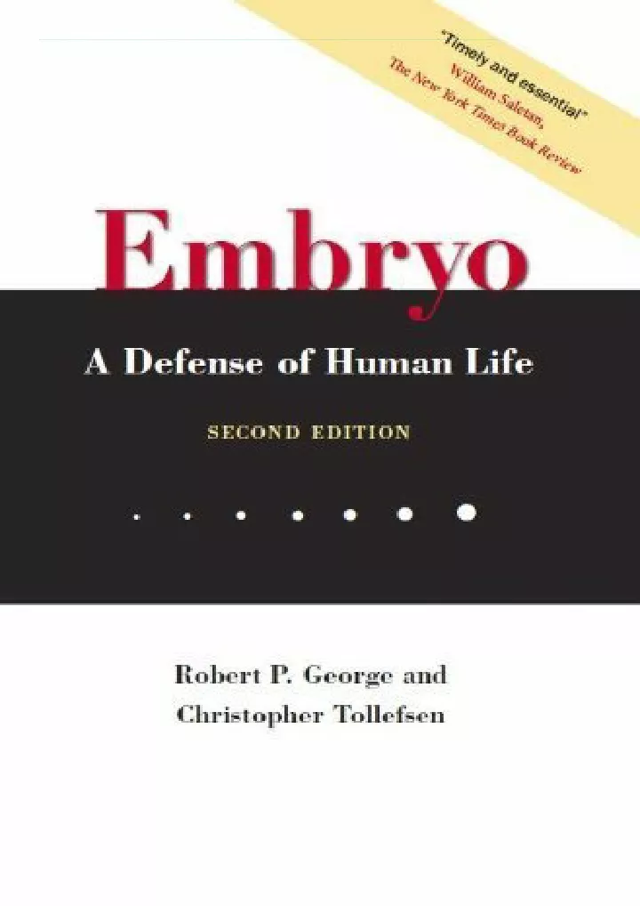 embryo a defense of human life download pdf read