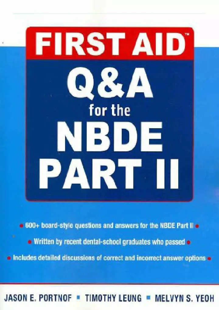 first aid q afor the nbde part ii first