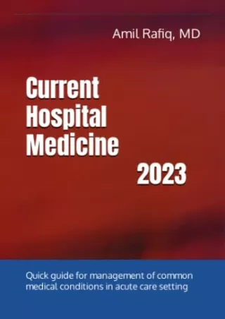 EPUB DOWNLOAD Current Hospital Medicine: Quick guide for management of common me