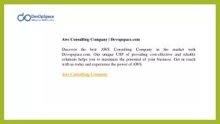 Aws Consulting Company  Devopspace.com