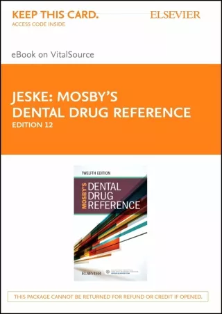 PDF KINDLE DOWNLOAD Mosby's Dental Drug Reference - E-Book android