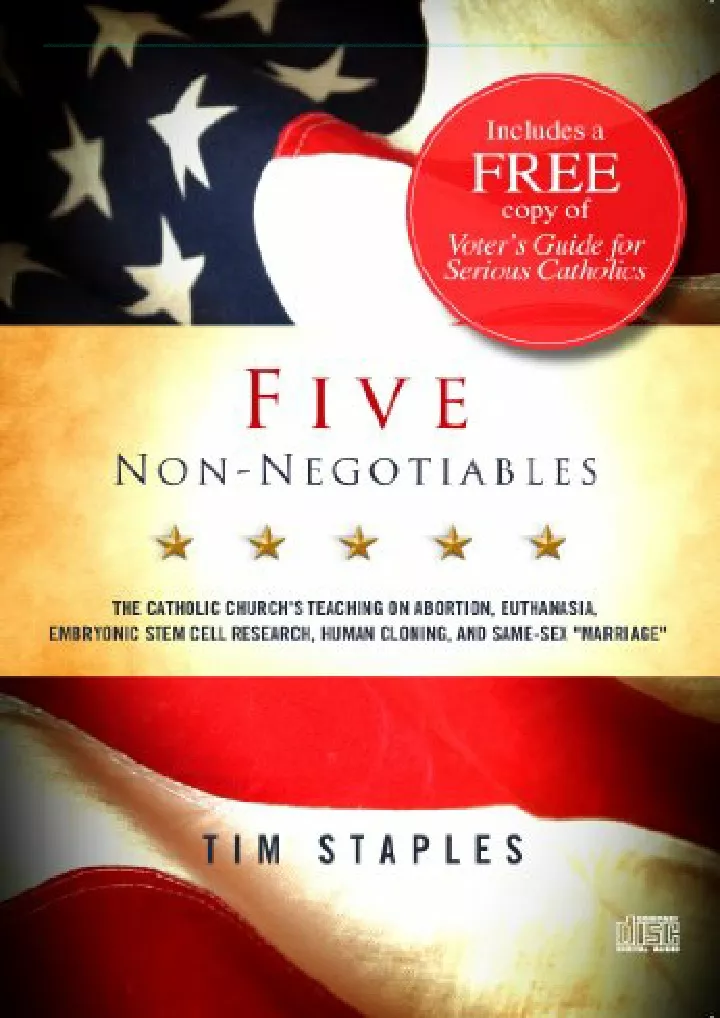 five non negotiables the catholic church