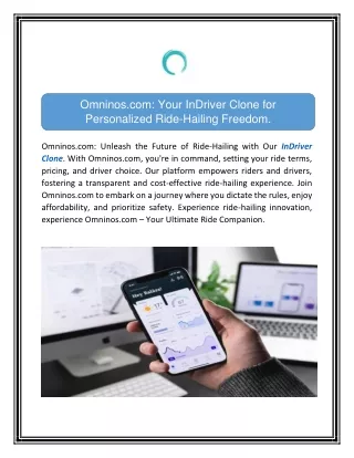 Omninos.com: Your InDriver Clone for Personalized Ride-Hailing Freedom.