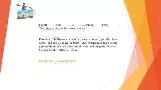 Carpet And Tile Cleaning Perth   Theflyingcarpetandtilecleaner.com.au