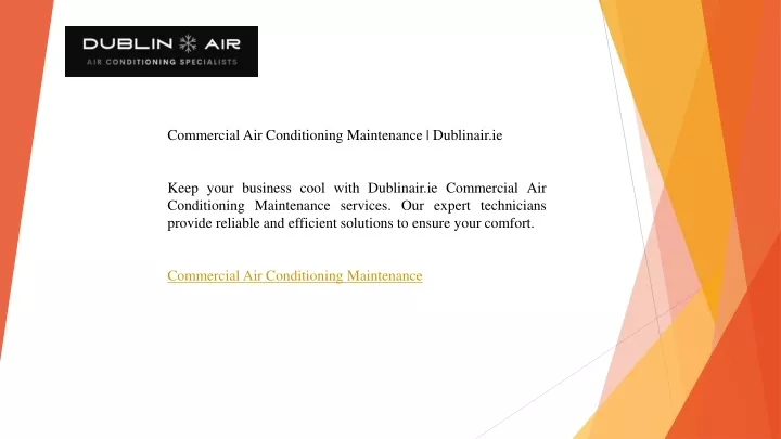 commercial air conditioning maintenance dublinair