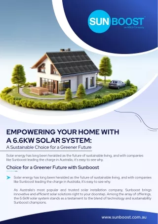 Empowering Your Home with a 6.6kW Solar System A Sustainable Choice for a Greener Future
