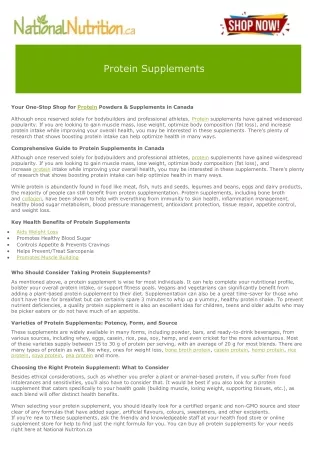 protein supplements
