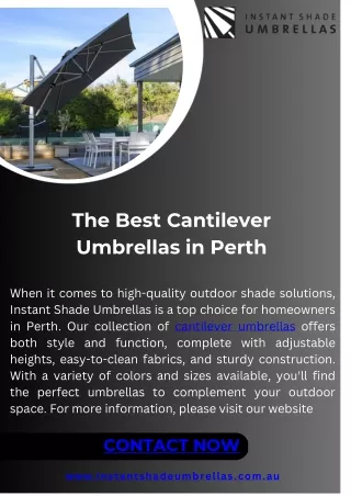 The Best Cantilever Umbrellas in Perth